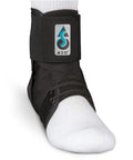 Speed Lacer Ankle Brace With Quick Pull Hook And Loop Closure Delivers Fast Even Compression For Sprained Ankles And Peroneal Tendonitis Orthopedic Ankle Support For Men Women Adults Teens And Kids Black Large on foot