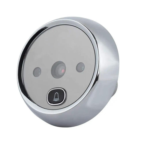 No-Nonsense Digital Door Peephole Viewer and Video Doorbell With 3MP Camera, 90 Degree Wide Angle, IR Night Vision, silver round design