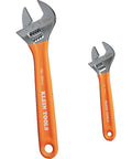 Adjustable Wrench Set With Extra Capacity 6 Inch And 10 Inch Forged Alloy Steel Wrenches Dipped Handles For Extra Grip Heavy Duty Build Metric And SAE 2 Piece Kit For Tight Spaces And Big Jobs