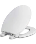Elongated Toilet Seat With Quiet Close Lid No Slam Slow Close Fits Standard Elongated Or Oblong Toilets Oval White Easy Install And Durable Comfort For Everyday Use