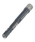 Diamond dry drill bit with diamond-coated tip, hex shank, 8mm diameter.