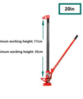 20 Inch 3 Ton Off Road Farm Jack With 6000 Lb Capacity Ratcheting Utility Lift For Tractors Trucks And Trailers Heavy Duty Aluminum Steel Construction For Real Workhorse Performance, showing maximum and minimum height markers.