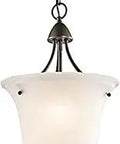 Nicholson 21.25 Inch One Light Foyer Pendant With Satin Etched Glass In Olde Bronze Finish hanging on a metal chain