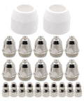 Plasma Cutting Torch Consumables Kit For P80 Style Lotos LTP8000 80A IGBT Cutter, 24 Pieces with electrodes and nozzles
