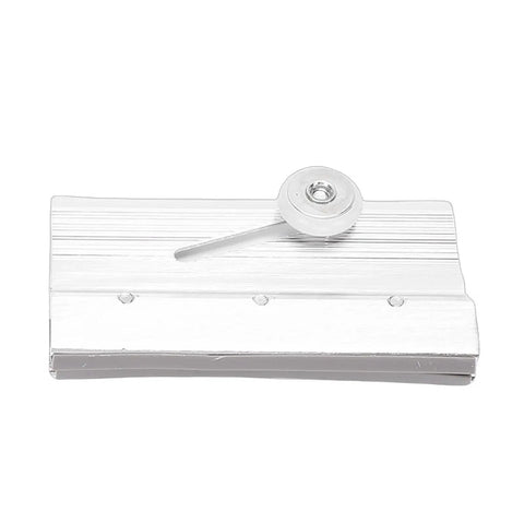 Frameless Shower Door Top Roller Bracket With Three Quarter Inch Bearing Roller Aluminum Frame For Quarter Inch Glass Panels Chrome Plated Finish Delivers A Smooth Sliding Motion And Easy Adjustments For Tough As Nails Shower Enclosures, top view