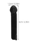 Side view of 2.36-inch explosion proof nylon zipper pull for luggage replacement, black with measurement annotations.