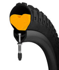 Cutaway of bike tire showing Tubeless Tire Inserts Pad For Bikes Lightweight Foam Tire Protector Liner inside tire structure