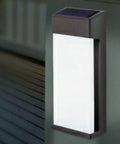 Solar Powered Post Accent Lights Set Of 4 For Outdoor Use Black Lights With Warm Glow, simple install view on wall