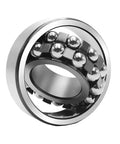 Top Shelf Double Row Self Aligning Ball Bearings 1304 detailed view showing high carbon chrome steel design for heavy workloads.