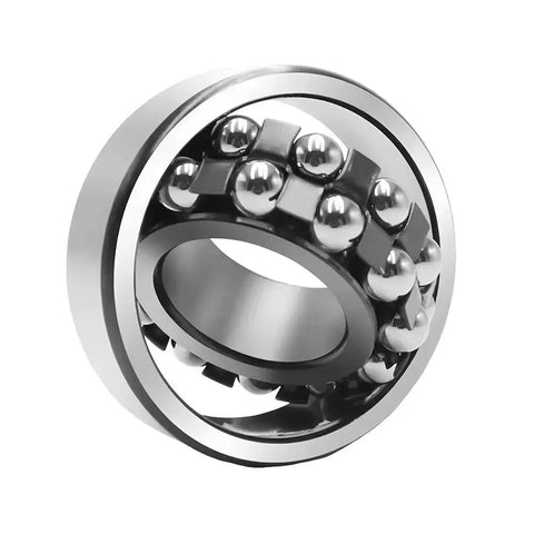 Top Shelf Double Row Self Aligning Ball Bearings 1304 detailed view showing high carbon chrome steel design for heavy workloads.