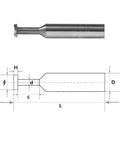 Solid tungsten steel T-slot milling cutter; 1pc, with dimensional schematic, Amazon brand.