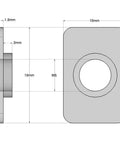 Technical drawing of Heavy Duty M5 T Slot Nut For 2020 Aluminum Extrusions Fits 20 Series Profiles dimensions shown