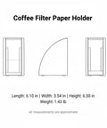 Slick Acrylic Coffee Filter Holder For Pour Over Station Straight Up Countertop Organizer dimensions and side views