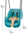Infant To Toddler Outdoor Swing For Backyard Playset With Bucket Style Seat And Safe Harness, Weather Resistant Rope And Easy Buckle