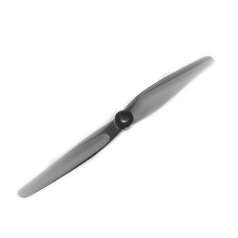Single black propeller from Six Pairs CW And CCW 7.5 By 5 RC Helicopter Propellers Set For 2 Blade 7550 Size Durable Polycarbonate Lightweight Easy Swap