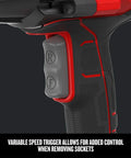 Close-up of variable speed trigger on Half Inch Corded Impact Wrench, 7.5 Amp Power, 450 Ft Lbs Max Torque, 2700 IPM tool