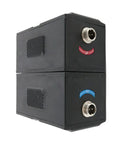 Clamp On Ultrasonic Transducer Sensor for Handheld Portable Flow Meter, black, DN50-700mm, connectors, side view, TM-1-HT.