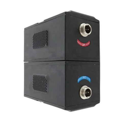 Clamp On Ultrasonic Transducer Sensor for Handheld Portable Flow Meter, black, DN50-700mm, connectors, side view, TM-1-HT.
