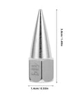 Five-Piece Steel Grease Nozzle Replacement Tips Kit For Equipment And Machinery, showing one steel nozzle with measurements.