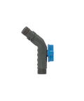 Removable Outdoor Faucet Hose Connector with Quick Connect, wear-resistant, slate gray finish, shown from side view.