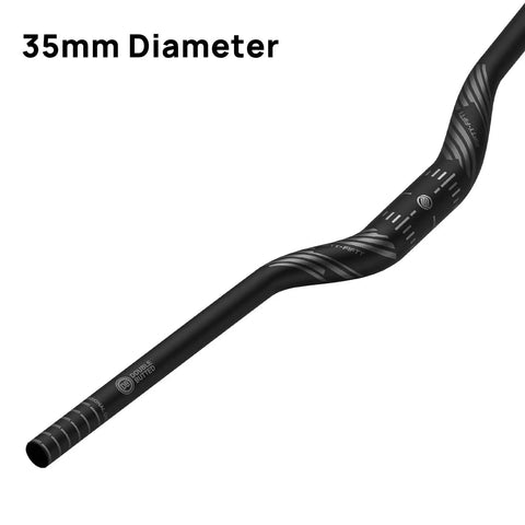 Aluminum Mountain Bike Riser Handlebar 35mm Clamp 800mm Wide 38mm Rise 6061 Alloy Double Butted Hard Anodized CNC Bend