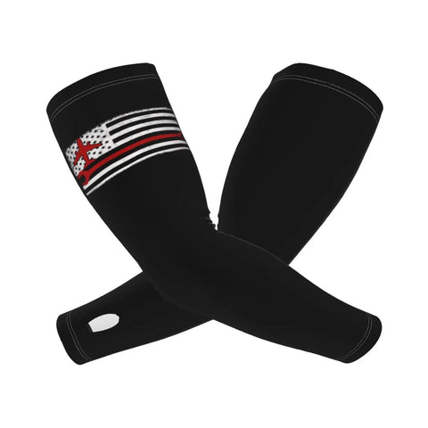 Crushing The Heat With Style These Cool Ice Silk Arm Sleeves Feature A Fly US Flag And Aviation Wrench Design.