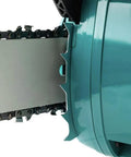 Close-up view of the blade assembly on the 16 Inch 40V Max Brushless Top Handle Electric Chainsaw Kit With 4Ah Battery.