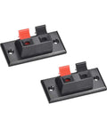 2 Way Spring Speaker Terminal Clip Push Release Connector, 2Pcs, 2-Position Wire Terminal Block for Speakers, AWG24-16 Cable