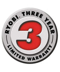 Three year limited warranty badge for Compact 4 Volt Lithium Ion Screwdriver With Built In Battery And Charger That Is One Hand Friendly
