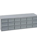 Front view of 18 Drawer Steel Parts Cabinet With Smooth Slide Runners, Positive Stop, Cold Rolled Steel Build, Heavy Duty Parts Organizer