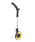 Generic Distance Measuring Wheel Portable Folding Hand Push Roller for Lawns, Asphalt, and More with Tape Measure, shown in upright position.