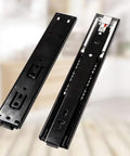 Push To Open Drawer Slides With Side Mount Runners Full Extension Ball Bearing Cabinet Rails Three Fold Tracks 14 Inch