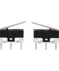 Side view of 20 Pack Micro Switches 1A 125V SPDT NO NC Hinge Lever Momentary Push Button Limit Switch for Arduino projects.