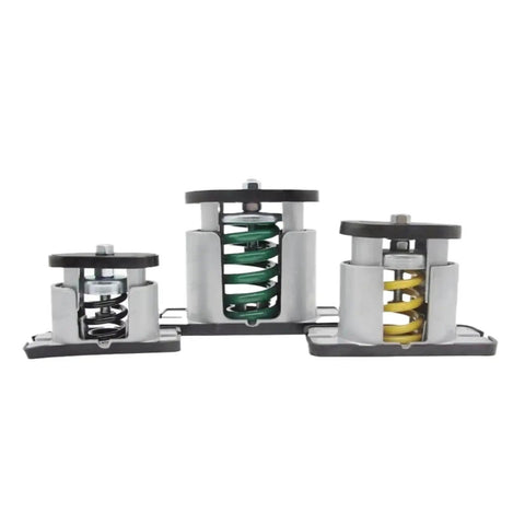 Ditch Shaky Vibes And Lock In Rock Solid Stability With Heavy Duty Industrial Vibration Isolator Mount Featuring Adjustable 50Kg Spring Shock Absorber For Ac Units And Machinery Equipment including three sizes with color-coded springs.