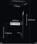 Top Shelf Led Ceiling Shower Set With Five Dynamic Modes Serving Heavy Rainfall Smooth Waterfall And Chill Spa Mist Directly In Your House Bathroom For Prime Weekend Vibes dimensions illustration with measurements