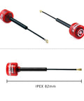 Cherry2 FPV 5.8G Antenna IPEX UFL RHCP LDS for FPV Quadcopter Racing Drone 82CM Long Range Antenna with red caps and 82mm size.