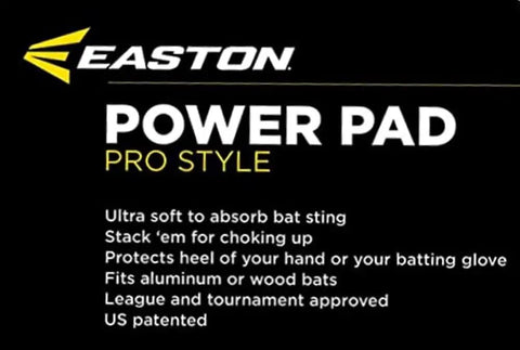 Power Pad Bat Grip And Vibration Dampener Black Reduces Bat Sting, Improves Grip, Comfortable Batting Accessory For Baseball And Softball, Made In United States, Also Available In Red, Royal, Clear, And White