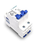 Rock Solid 2 Pole MCB Arc Fault Circuit Breaker 16 Amp 400 Volt AC Switch C Type Electric Protector view from side.