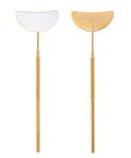 Half Moon Lash Mirror For Eyelash Extensions Large Viewing Window High Definition Clarity Easy To Use Tool For Precise Lashes Fits All Eye Shapes Remove Protective Film Before Use gold stainless steel mirror front and back