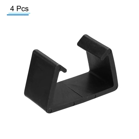 Four Pack Patio Furniture Clips For Outdoor Lounge Sets 71mm Diameter Rattan Sofa Clamps And Wicker Fasteners Durable Black Plastic Clip