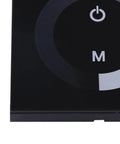 Wall Mounted Touch Panel Dimmer for 12V-24V Single Color LED Light Strips with Smooth Glass Touch Panel Black Finish