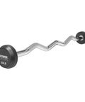 20 lb Fixed Barbell With Beefy EZ Curl Handle For Home Gym, Solid Steel Knurled Chrome Bar, Ergonomic Grip And Durable Construction