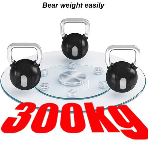 Transparent Tempered Glass Lazy Susan Turntable 360 Degree Rotating Round Serving Plate holding 300kg weight