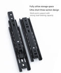 Two Pack 5 Inch Black Steel Side Mount Ball Bearing Soft Close Drawer Slides with full extension and zinc plated finish