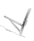 Heavy Duty Foldable Triangle Window AC Mount Bracket With Stainless Steel Build And Vibration Dampening Rubber For Quiet Durable Replacement Part For Your Window Air Conditioner, 18.86 x 16.70 in