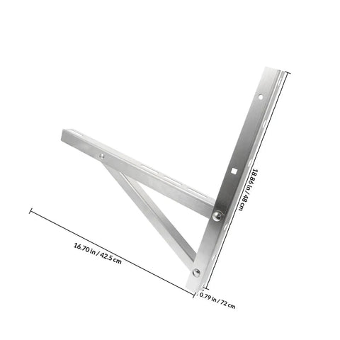 Heavy Duty Foldable Triangle Window AC Mount Bracket With Stainless Steel Build And Vibration Dampening Rubber For Quiet Durable Replacement Part For Your Window Air Conditioner, 18.86 x 16.70 in
