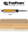 Top and Bottom Bearing Flush Trim Router Bit One Quarter Inch Shank Pro Grade Carbide Inserts for Durability Anti Kickback Design