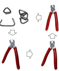 Angled Hog Ring Pliers Set With 500 Galvanized Hog Rings For Furniture And Auto Upholstery, Meat And Sausage Casings