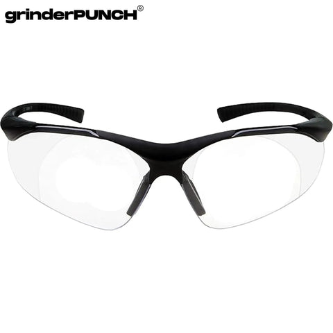Front view of Full Lens Magnification Safety Glasses For Readers With ANSI Z87.1 Certified Impact Resistant Polycarbonate Lenses Tinted 1.00 Diopter