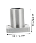 Cabilock flange linear bearing block, silver metal, for printers, front view